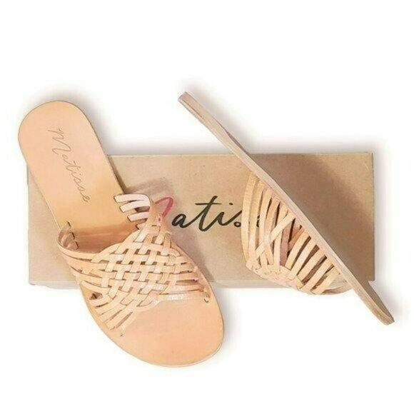 NWT Matisse Women's Fred Woven Leather Flat Slip On Sandals - Picture 7 of 8